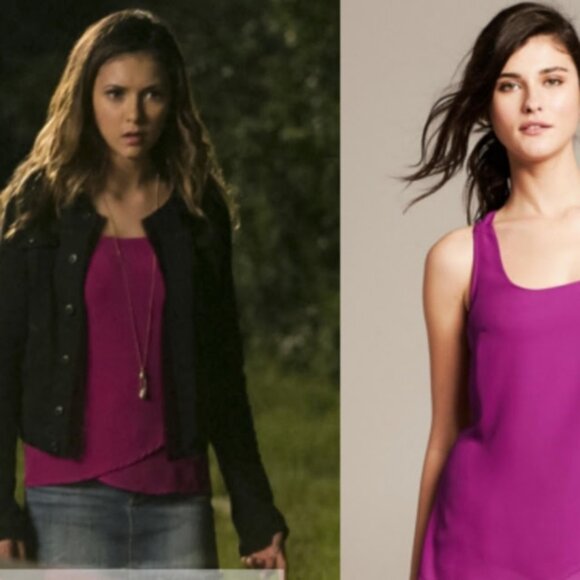 Banana Republic Berry Racer Back Sleeveless Top as seen on The Vampire Diaries - Picture 6 of 6